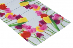 Běhoun na stůl s tulipány směs barev, Rozměr ubrusu 40 x 140cm